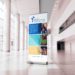 Promotional banner in a convention hall