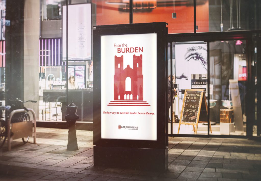 Logo design featured on a glowing outdoor sign