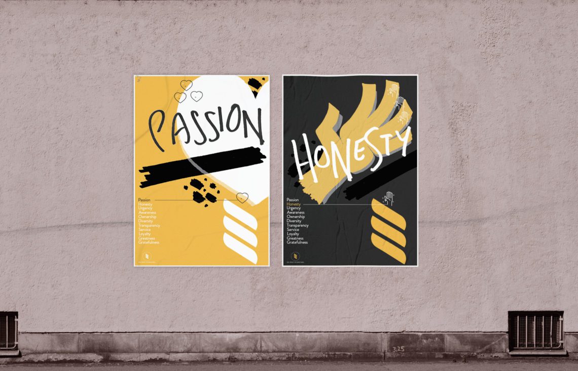 two posters glued to a city wall - cropped